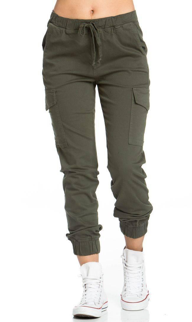 Drawstring Cargo Jogger Pants in Olive – SohoGirl.com
