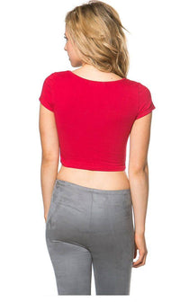 Basic Crop Top in Red - SohoGirl.com