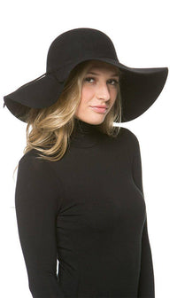 Solid Floppy Hat in Black - SohoGirl.com