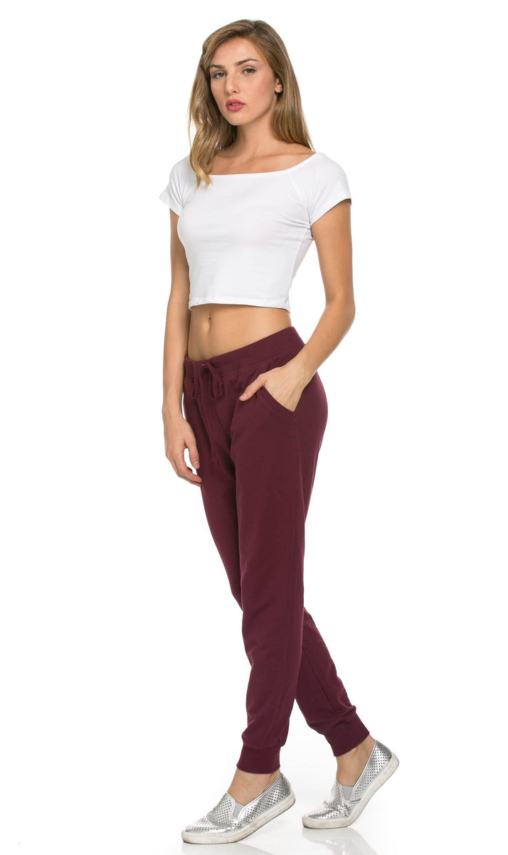 Classic Drawstring Jogger Pants (S-3XL) - Burgundy – SohoGirl.com