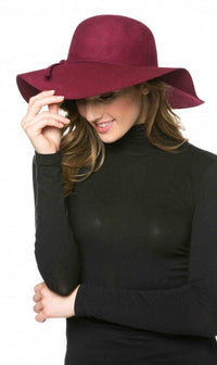 Solid Floppy Hat in Burgundy - SohoGirl.com