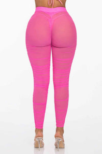 SCRUNCH MESH COVER UP BOTTOMS - PINK