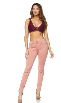 Classic Stretch Knit Skinny Pants in Pink (S-3XL) - SohoGirl.com
