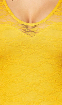 Yellow Camisole Floral Lace Bodysuit - SohoGirl.com