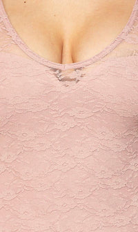 Pink Camisole Floral Lace Bodysuit - SohoGirl.com