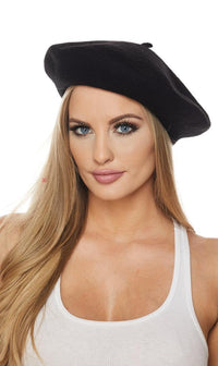 Black Wool Beret Hat - SohoGirl.com