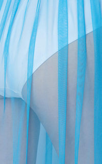 Pleated Double Slit Sheer Maxi Skirt - Sky Blue - SohoGirl.com