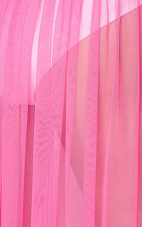 Pleated Double Slit Sheer Maxi Skirt - Pink - SohoGirl.com