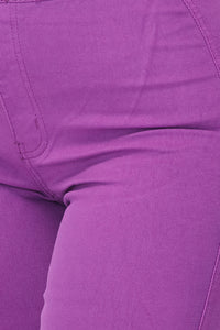 Super High Waisted Stretchy Skinny Jeans - Purple - SohoGirl.com