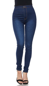 Super High Waisted Stretchy Skinny Jeans (S-3XL) -True Blue - SohoGirl.com