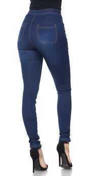 Super High Waisted Stretchy Skinny Jeans (S-3XL) -True Blue - SohoGirl.com