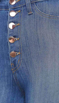 Ankle Zipped Five Button High Waisted Denim Pants - SohoGirl.com