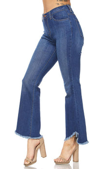 Wide Leg Frayed High Waisted Denim Pants - SohoGirl.com