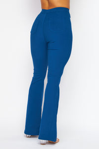 High Waisted Stretchy Bell Bottom Jeans - Mykonos Blue - SohoGirl.com