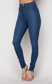 Vibrant Super Stretch High Rise Jeans in Medium Wash (1-3XL) - SohoGirl.com