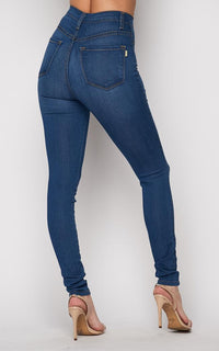 Vibrant Super Stretch High Rise Jeans in Medium Wash (1-3XL) - SohoGirl.com