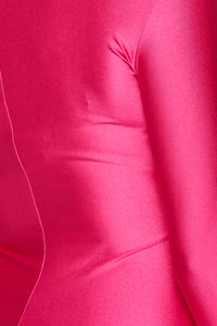 Nylon Spandex Zip-Up Long Sleeve Jumpsuit in Baby Pink - SohoGirl.com
