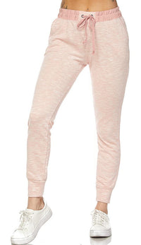 Comfy Banded Drawstring Jogger Pants in Pink - SohoGirl.com
