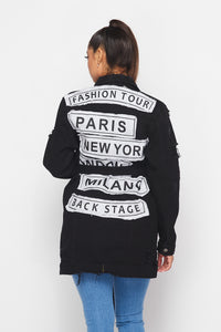 Fashion Tour Belted Denim Jacket Dress- Black - SohoGirl.com