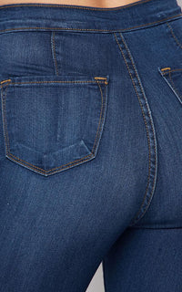 Vibrant Super Flare Bell Bottom Jeans in Medium Wash (1-3XL) - SohoGirl.com
