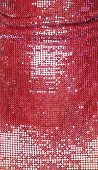 Red Strappy Chainmail Mini Dress - SohoGirl.com