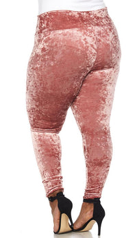 Pink Crushed Velvet Leggings