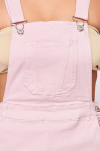 Denim Overall Mini Dress - Pink - SohoGirl.com