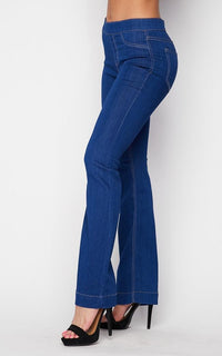 Mid Rise Denim Bootcut Pants in Vibrant Blue (S-3XL) - SohoGirl.com