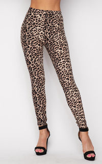 Leopard High Waisted Leggings in Brown - SohoGirl.com