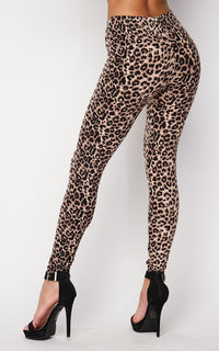 Leopard High Waisted Leggings in Brown - SohoGirl.com