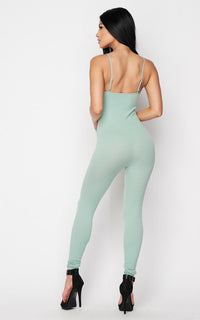 Ribbed Camisole Unitard in Mint - SohoGirl.com