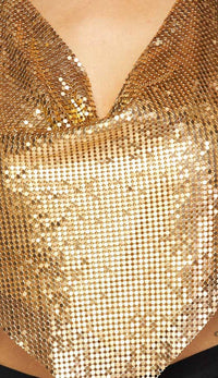 Gold Chainmail Triangle Draped Top - SohoGirl.com