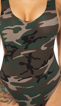 Camouflage Open Side Bodysuit - SohoGirl.com