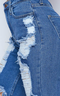 Vibrant Boyfriend Distressed Denim Jeans - SohoGirl.com