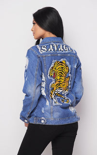 Savage Tiger Patch Denim Jacket - SohoGirl.com