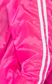 Translucent Two Stripe Zip-Up Jacket- Neon Pink - SohoGirl.com