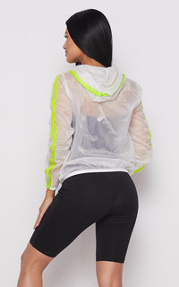 Clear Translucent Two Stripe Zip-Up Jacket - SohoGirl.com
