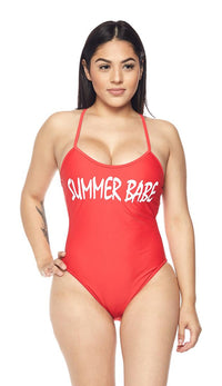 Summer Babe Criss Cross Swimsuit in Red - SohoGirl.com