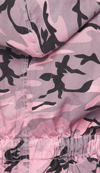 Pink Camouflage Draped Hooded Jacket - SohoGirl.com