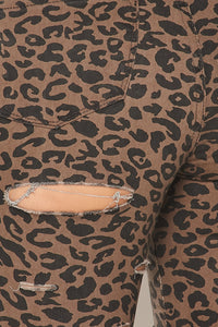 Cheeky Distressed Bermuda Shorts - Leopard - SohoGirl.com
