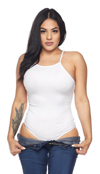 White Ribbed High Neck Bodysuit - SohoGirl.com