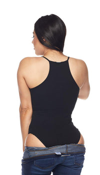 Black Ribbed High Neck Bodysuit - SohoGirl.com