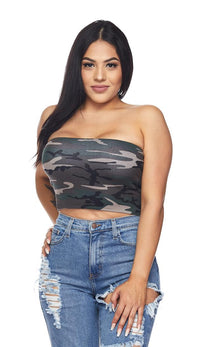 Camouflage Cropped Tube Top - SohoGirl.com