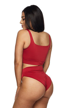 Red Full Coverage High Waisted Bikini - SohoGirl.com