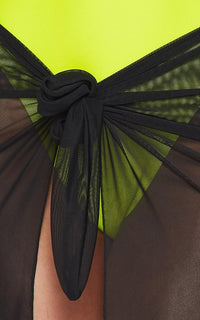 Open Front Sheer Cover Up Skirt - Black - SohoGirl.com