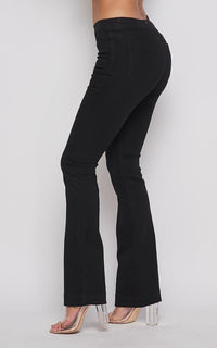 Mid Rise Denim Bootcut Pants (S-3XL) - Black - SohoGirl.com