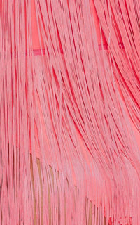 Neon Fringe V-Neck Mini Dress - Pink - SohoGirl.com