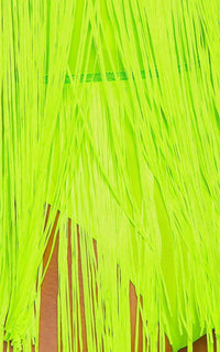 Neon Fringe V-Neck Mini Dress - Green - SohoGirl.com