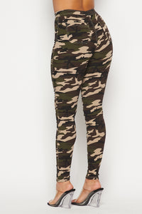 Super High Waisted Stretchy Skinny Jeans (S-3XL) - Camouflage - SohoGirl.com