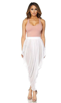 White Draped Mesh Skirt - SohoGirl.com
